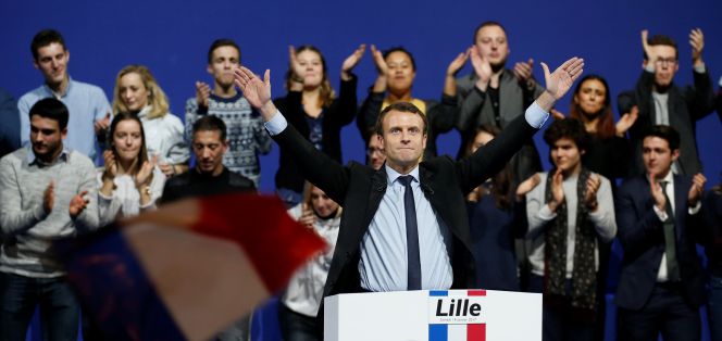 Mítin de Emmanuel Macron en Lille, el 14 de enero pasado.