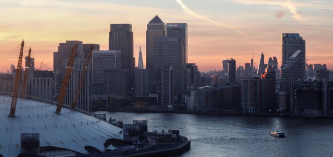 Canary Wharf y la City de Londres.