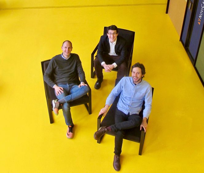 De izquierda a derecha, los tres fundadores de Novicap, Federico Travella, Nicolás Overloop y Marc Antoni Macià.