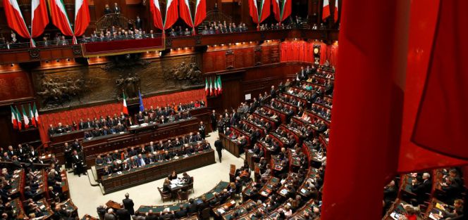 Cámara baja del Parlamento italiano, en Roma.