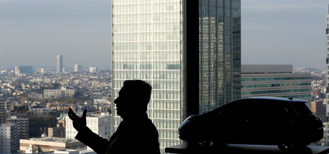 Carlos Ghosn, en la sede de Nissan en Yokohama (Japón).