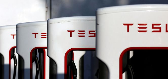 Estación de carga de Tesla.