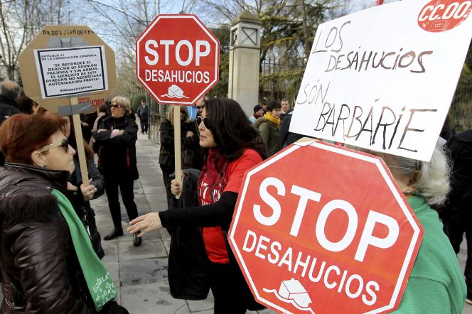 Imagen de una protesta antidesahucio.