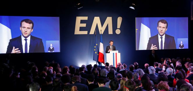 Macron, en la presentación de su programa electoral, el pasado día 2 en París.