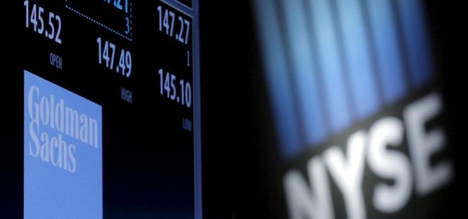 Cotización de Goldman Sachs en la Bolsa de Nueva York.
