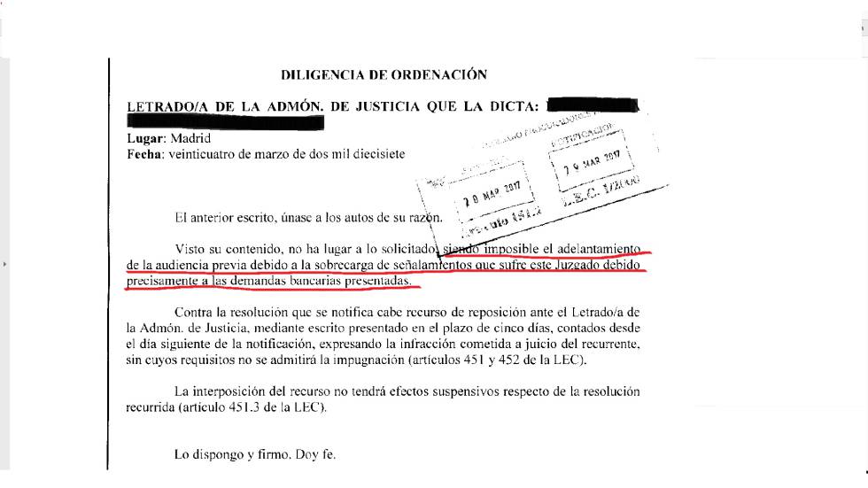 Un juzgado de Madrid notifica