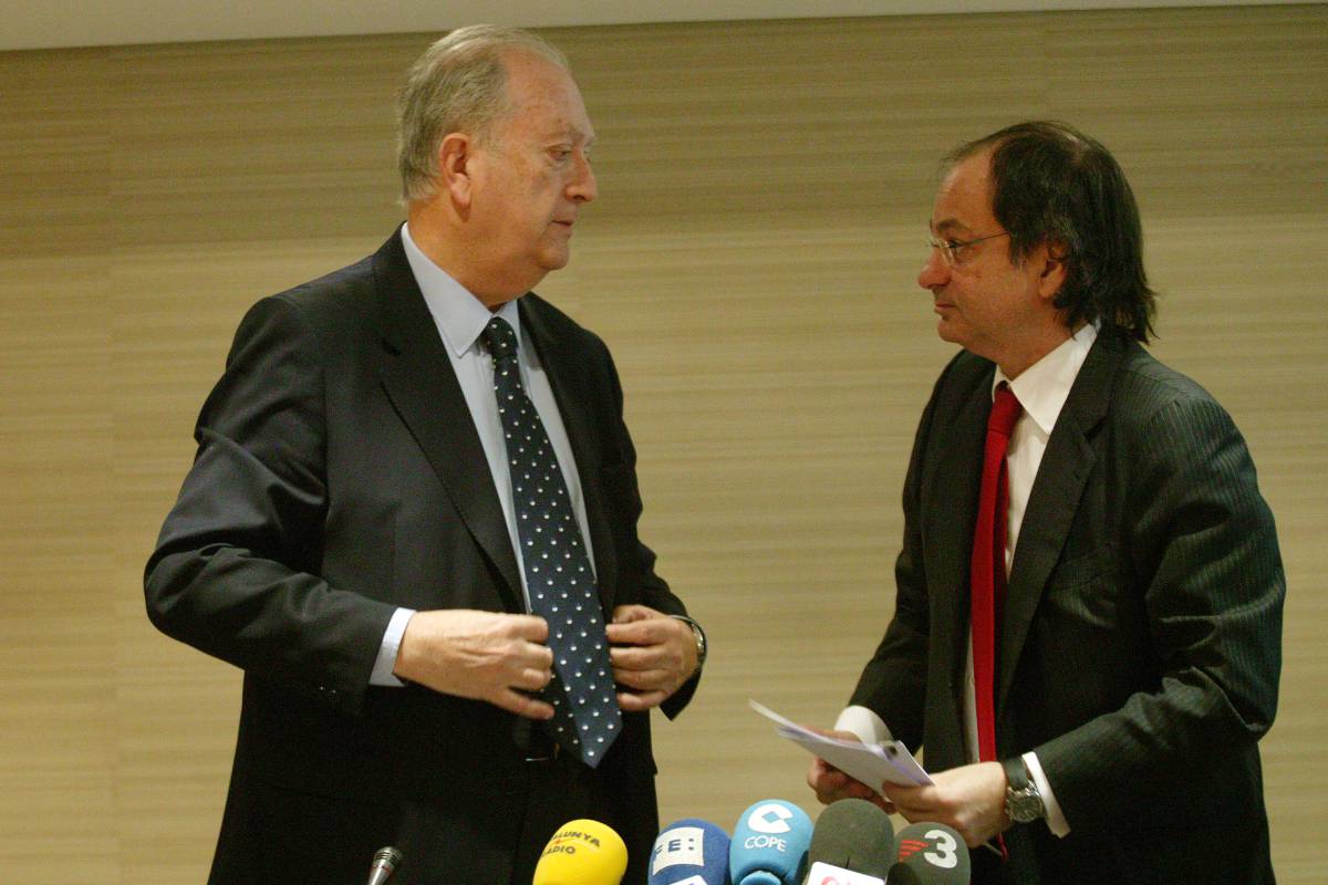 El presidente de Colonial, Juan José Brueguera, y el consejero delegado, Pere Viñolas.