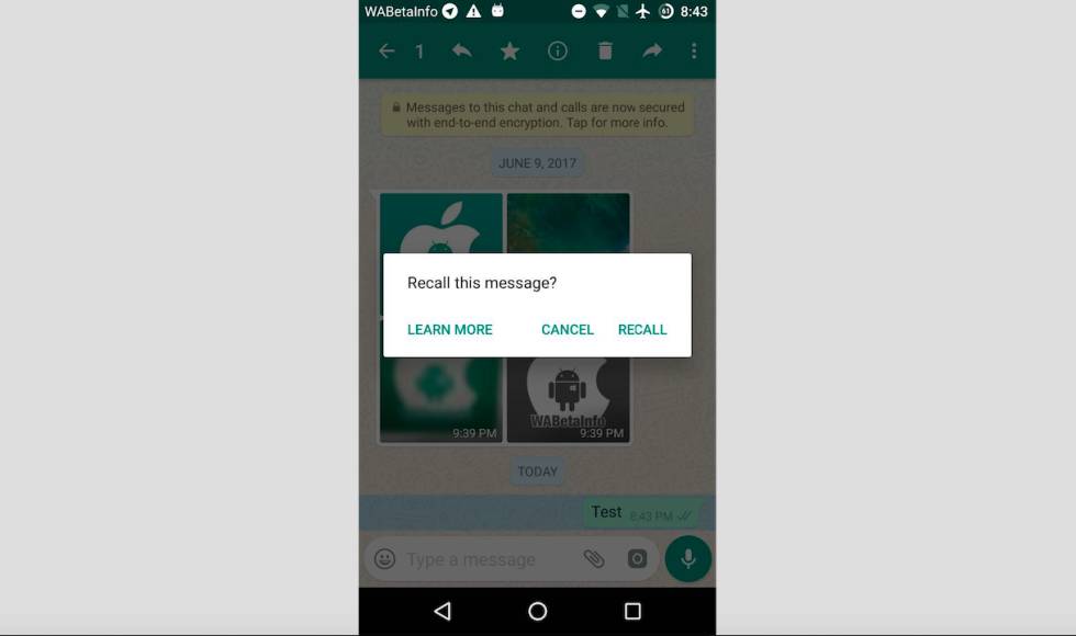 whatsapp función recall