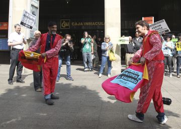 Afectados por cláusulas suelo en una protesta.