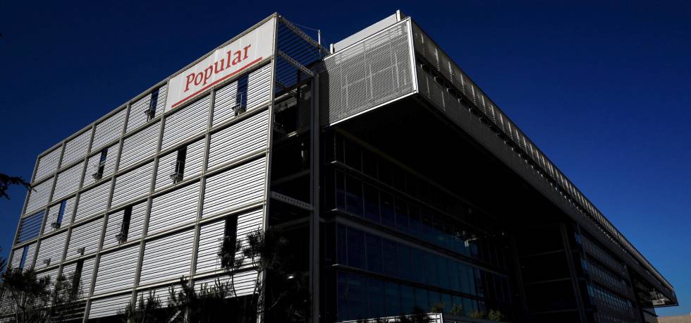 Vista de la fachada de la nueva sede del Banco Popular. EFEArchivo