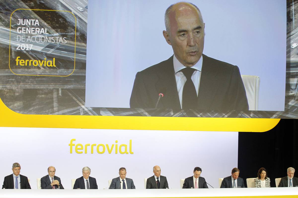 Rafael Del Pino, presidente de Ferrovial, en la última junta de accionistas.
