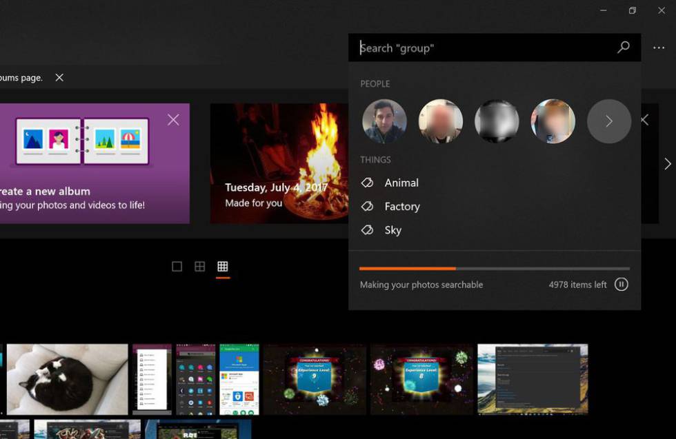 Windows 10 Fotos incorporará un sistema de búsqueda inteligente