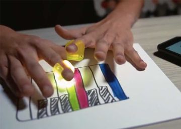 Estos anillos permiten crear música junto al móvil sobre cualquier superficie y objeto
