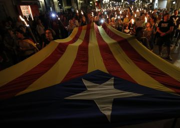 Manifestación independentista previa a la celebración de la Diada.