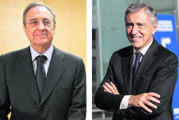 El presidente de ACS, Florentino Pérez, y el CEO de Atlantia, Giovanni Castellucci.
