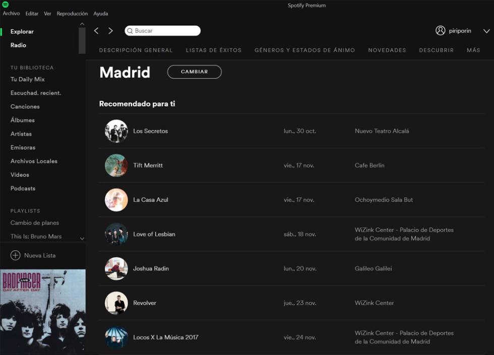 Aquí podemos ver todos los conciertos que nos interesan en la ciudad