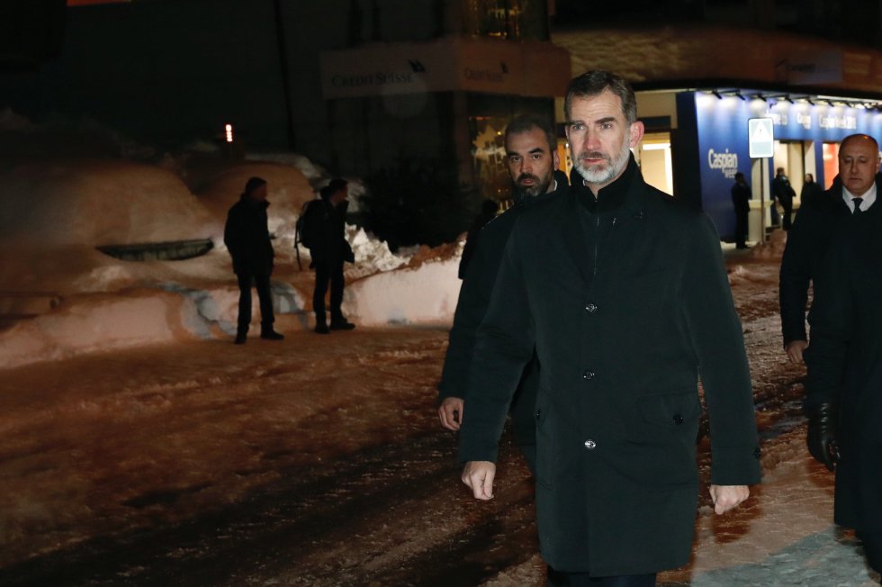 Felipe VI, a su llegada el lunes a Davos.