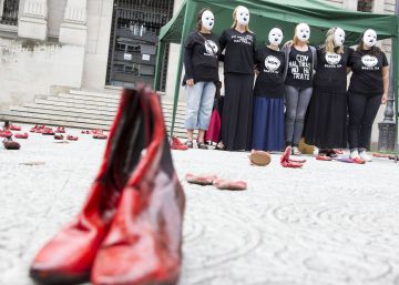 Protesta contra la violencia de género en A Coruña.