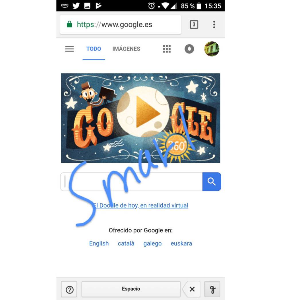 Escritura a mano Google