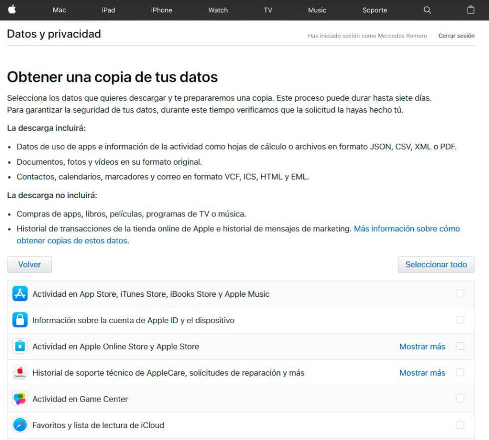 Datos Apple