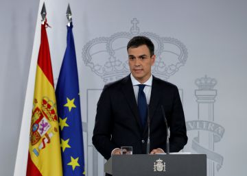 El presidente de España, Pedro Sánchez, durante la rueda de prensa en la que anunció los nuevos miembros de su Gobierno.