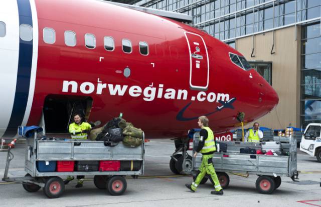 Imagen de un avión de Norwegian.