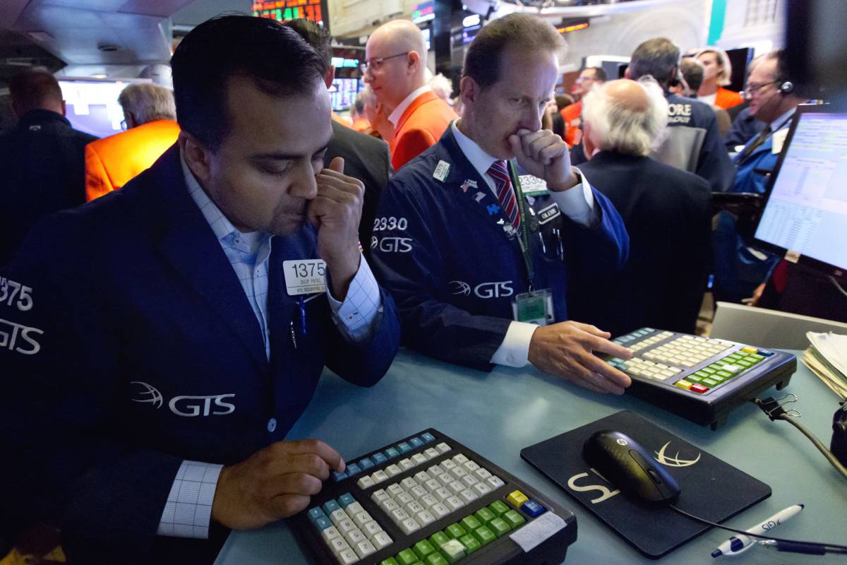 Operadores en la Bolsa de Nueva York.