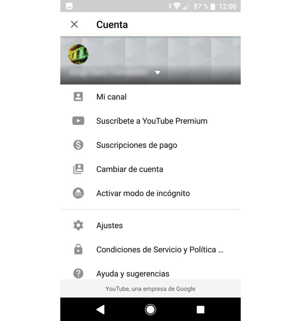 YouTube incognito