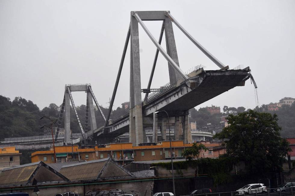 Una filial de Atlantia trabajaba para reforzar la estructura del viaducto derrumbado en Génova