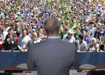 El presidente ruso, Vladímir Putin, ayer en el Foro de Juventudes Mashuk, en Pyatigorsk, en la región de Stavropol (Rusia).