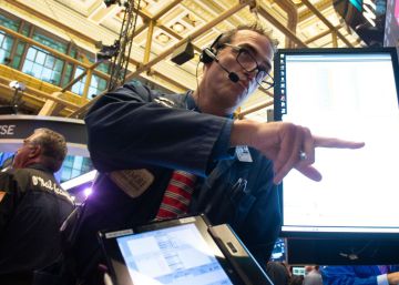 Operadores en la Bolsa de Nnueva York.