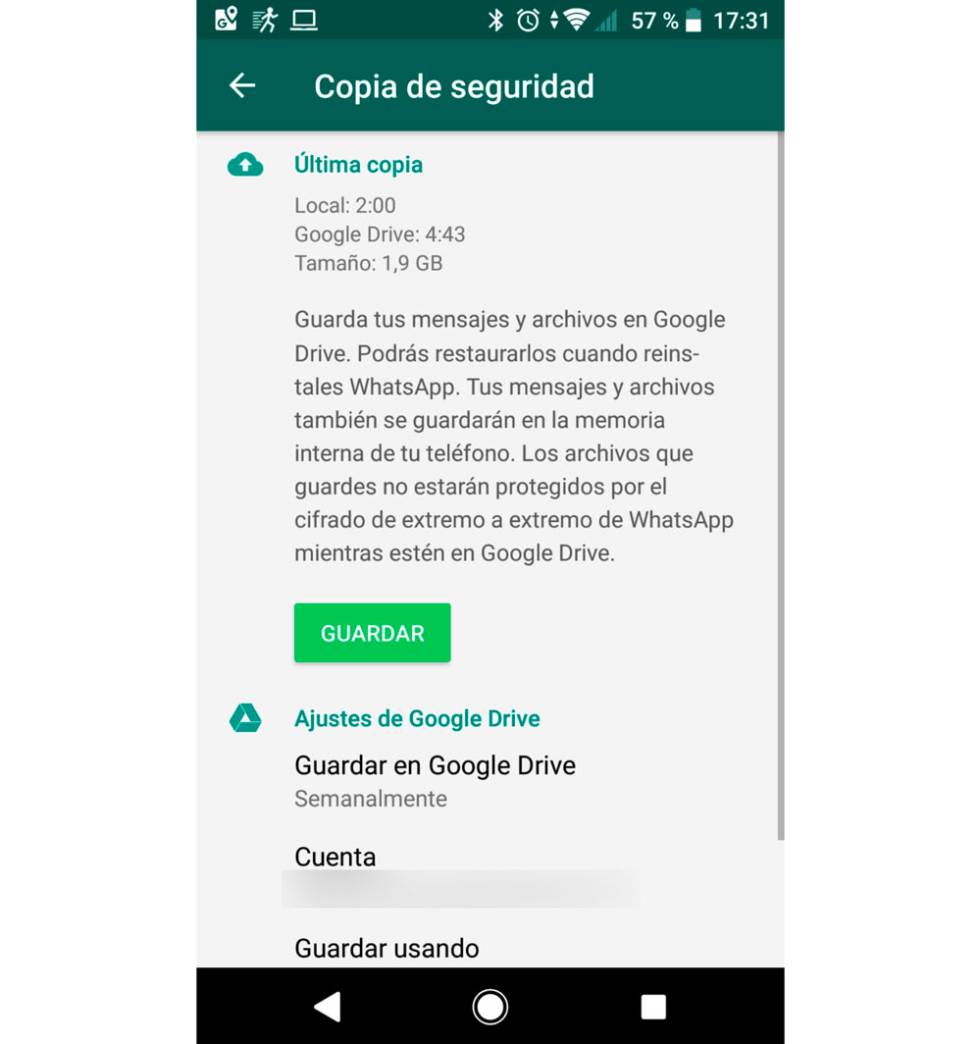 WhatsApp Google Drive