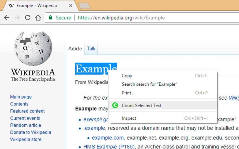 Chrome texto