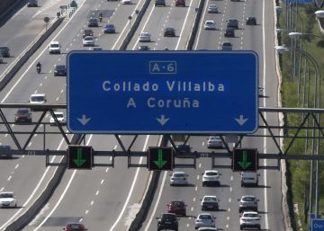 Salida de Madrid por la autovía A-6.