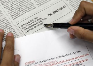 Anuncio con la rentabilidad del 10% junto con el borrador de préstamo y aval.
