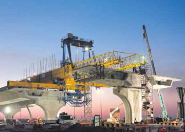 Obra de construcción de un puente de Sacyr.