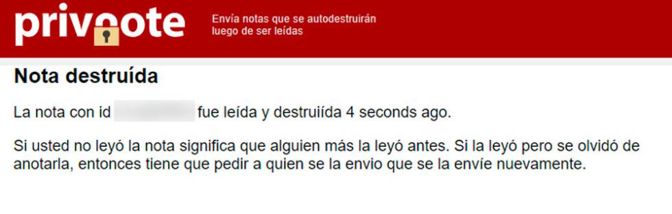 Notas autodestrucción