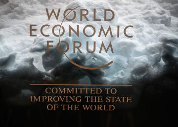 A sign of the World Economic Forum (WEF) is seen in the Congress Centre ahead of the WEF annual meeting on January 21, 2019 in Davos, eastern Switzerland. (Photo by Fabrice COFFRINI AFP)