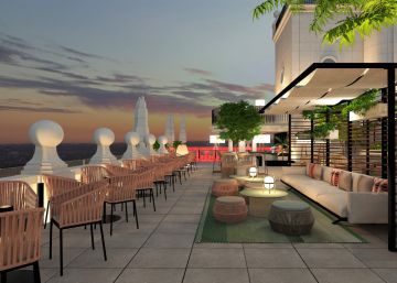 Sky Bar de la planta 26 del futuro Riu Plaza España.