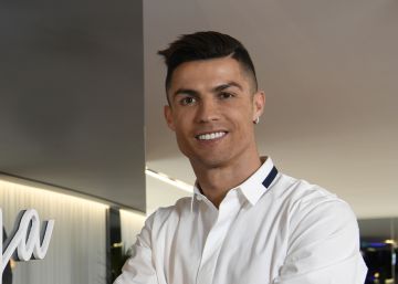 Cristiano Ronaldo, durante la presentación, este lunes, de la clínica capilar que ha abierto en Madrid.