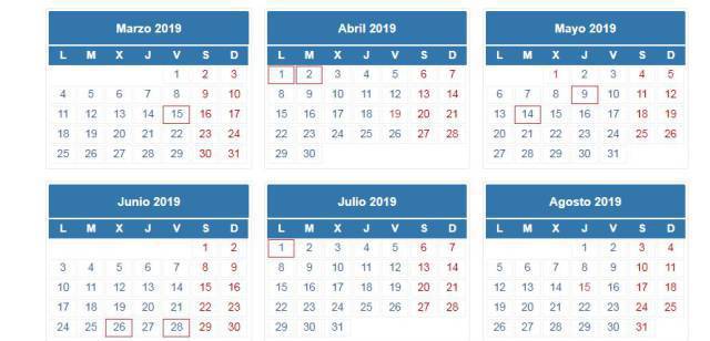 Calendario de la declaración de la Renta 2018-19