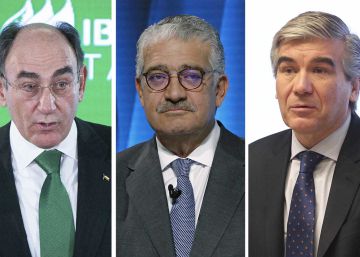 Ignacio Sánchez Galán, presidente de Iberdrola; José Bogas, consejero delegado de Endesa y Francisco Reynés, presidente de Naturgy.