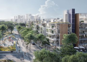 Recreación de una zona residencial de Madrid Nuevo Norte.