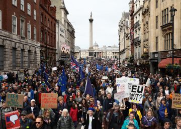 Manifestación en Londres a favor de un nuevo referéndum sobre el Brexit.