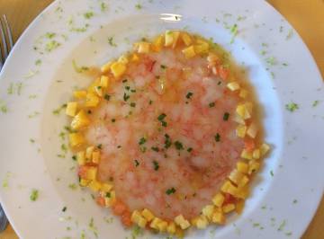 Carpaccio de gamba roja