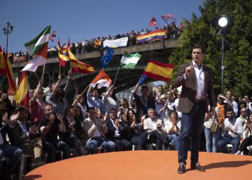 Sevilla13-04-2019: El líder de Ciudadanos y candidato a la presidencia del gobierno en las elecciones generales del 28 de abril, Albert Rivera, hoy en Sevilla durante un mitin de campaña.rn FOTO: PACO PUENTESEL PAIS