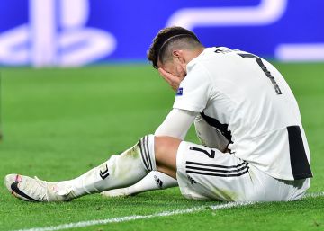 Cristiano Ronaldo, jugador de la Juve, tras la derrota.