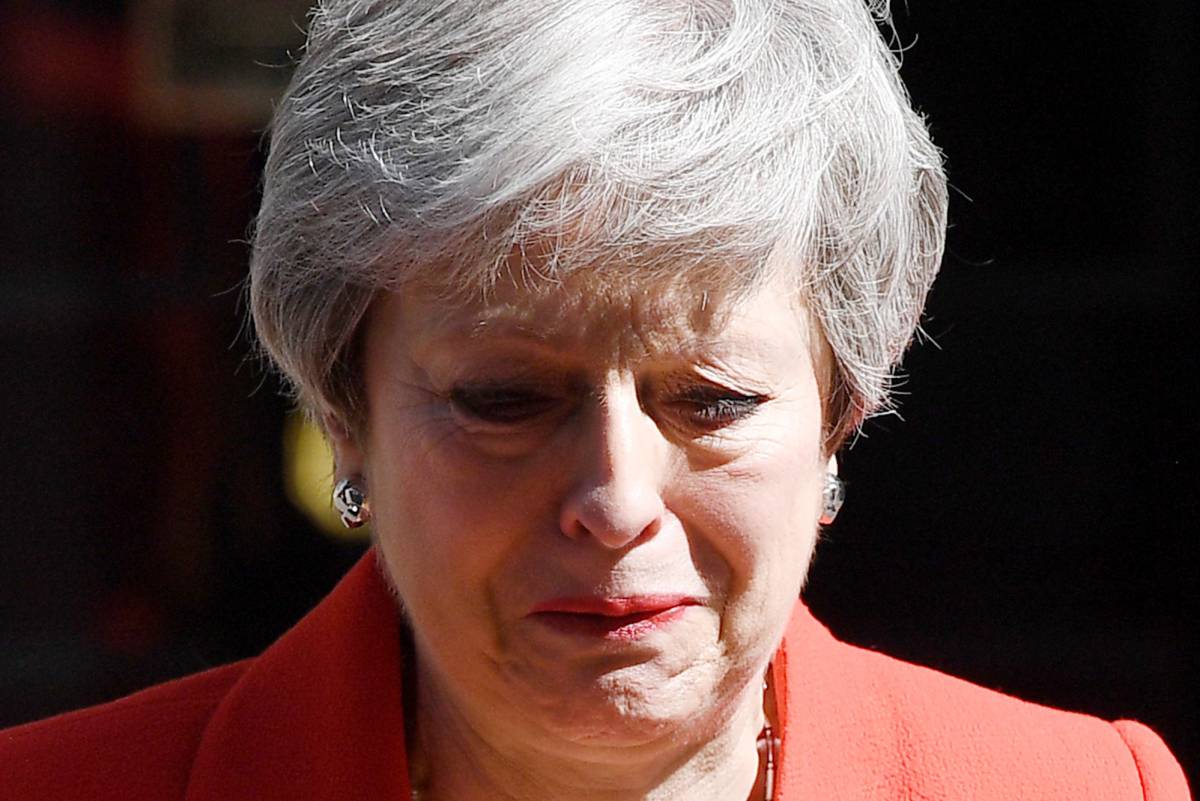 Theresa May tras anunciar su próxima dimisión