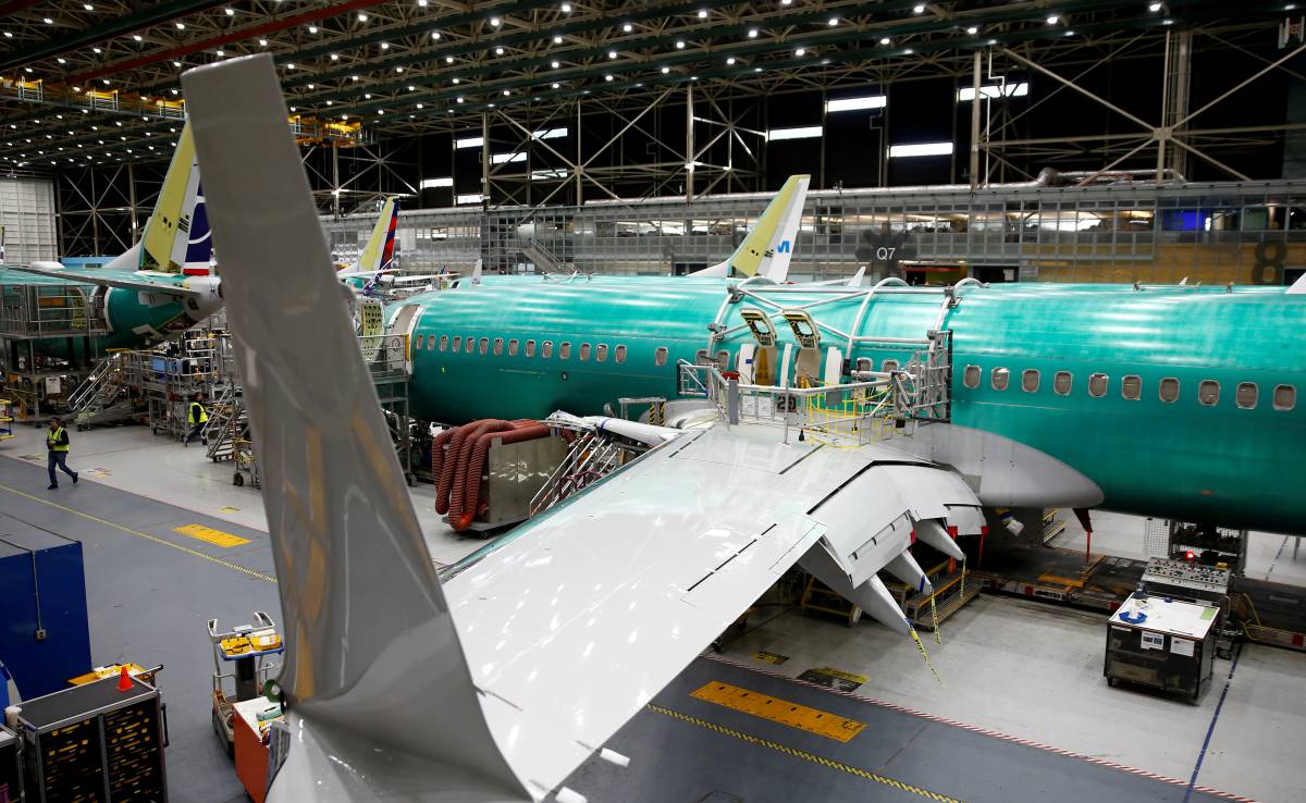 Cadena de montaje del Boeing 737 Max.
