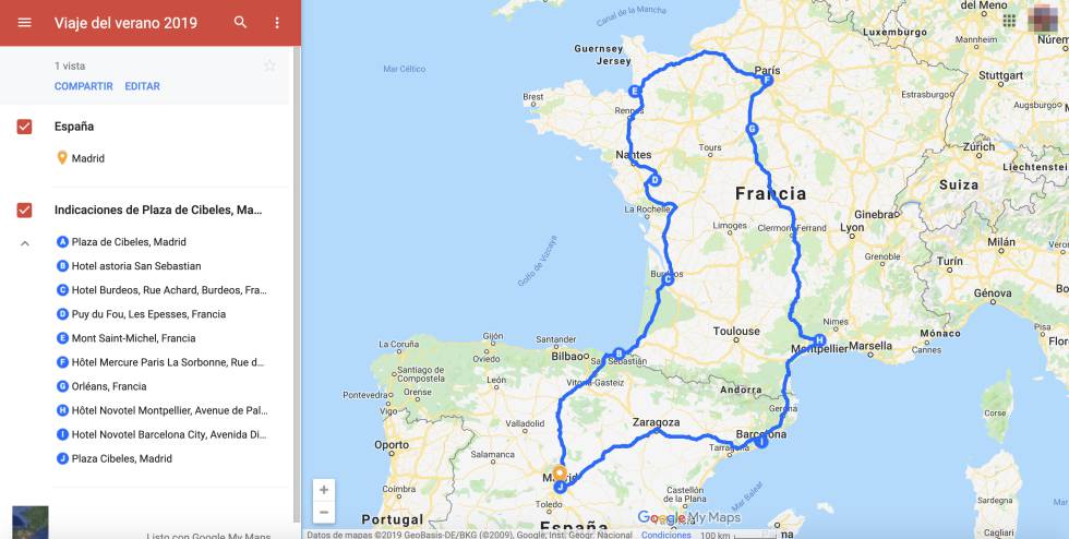 Google MyMaps: así puedes crear el mapa de tu viaje este verano